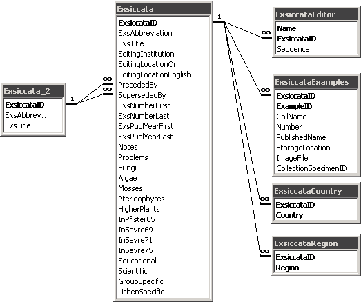 Entity relationship diagram of Diversity Exsiccatae information model